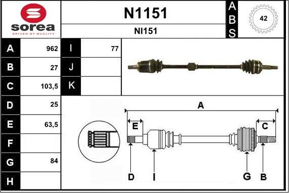 SNRA N1151 - Albero motore / Semiasse autozon.pro