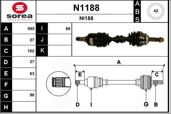 SNRA N1188 - Albero motore / Semiasse autozon.pro