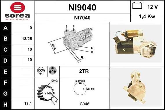 SNRA NI9040 - Motorino d'avviamento autozon.pro