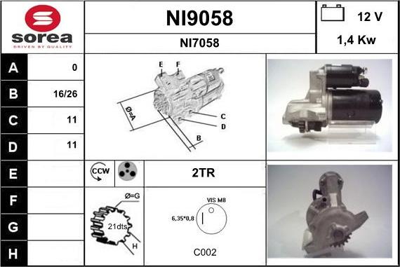 SNRA NI9058 - Motorino d'avviamento autozon.pro