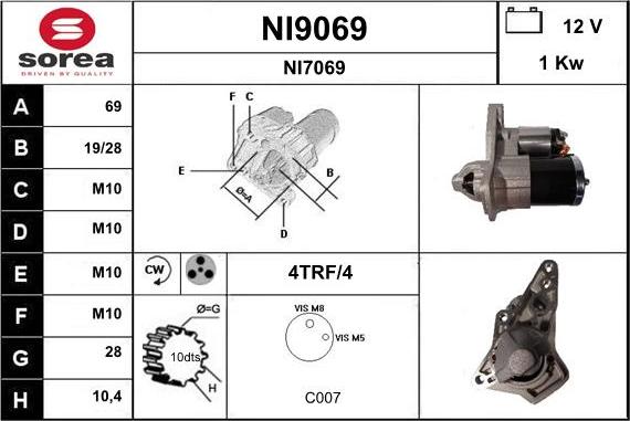 SNRA NI9069 - Motorino d'avviamento autozon.pro