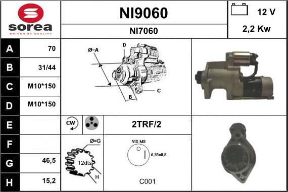 SNRA NI9060 - Motorino d'avviamento autozon.pro