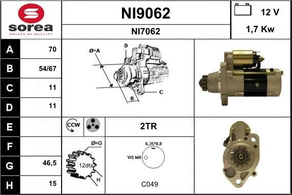 SNRA NI9062 - Motorino d'avviamento autozon.pro