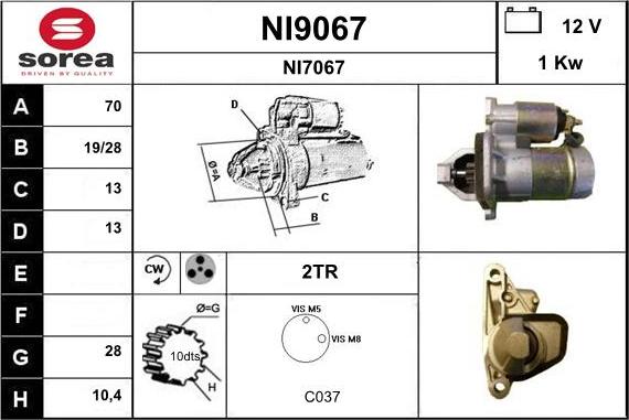 SNRA NI9067 - Motorino d'avviamento autozon.pro