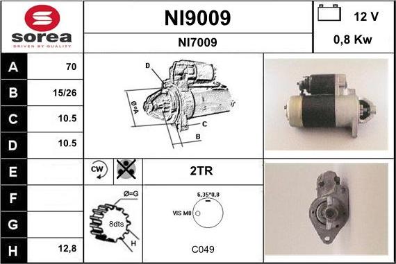 SNRA NI9009 - Motorino d'avviamento autozon.pro