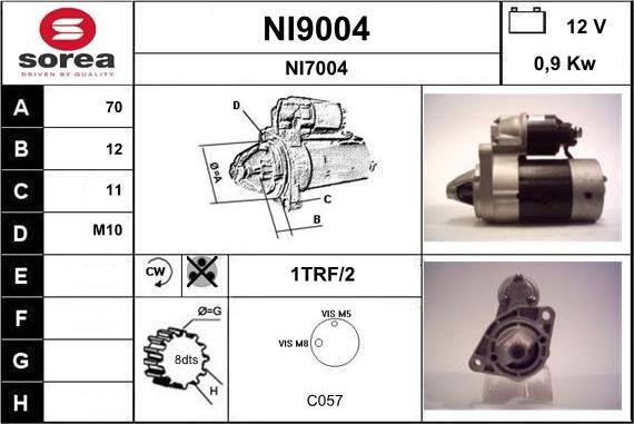 SNRA NI9004 - Motorino d'avviamento autozon.pro