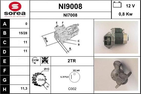 SNRA NI9008 - Motorino d'avviamento autozon.pro