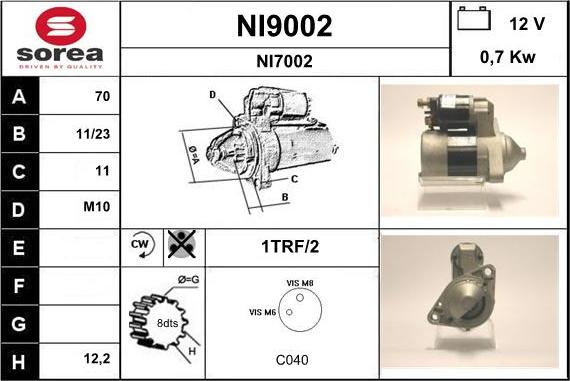 SNRA NI9002 - Motorino d'avviamento autozon.pro