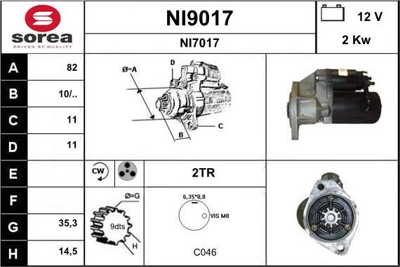 SNRA NI9017 - Motorino d'avviamento autozon.pro