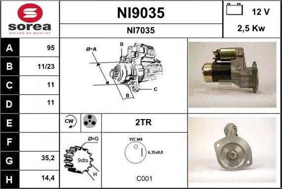 SNRA NI9035 - Motorino d'avviamento autozon.pro