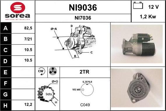 SNRA NI9036 - Motorino d'avviamento autozon.pro