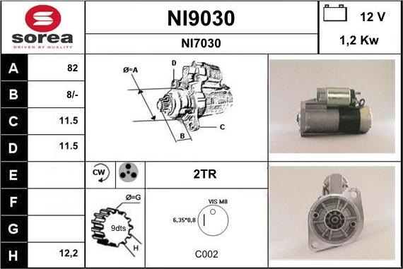 SNRA NI9030 - Motorino d'avviamento autozon.pro