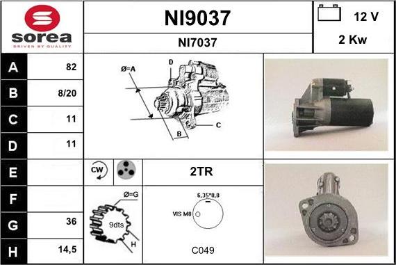 SNRA NI9037 - Motorino d'avviamento autozon.pro