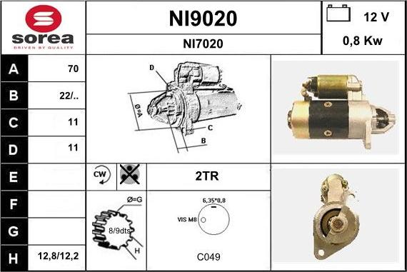 SNRA NI9020 - Motorino d'avviamento autozon.pro