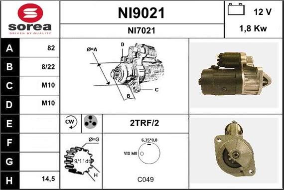 SNRA NI9021 - Motorino d'avviamento autozon.pro