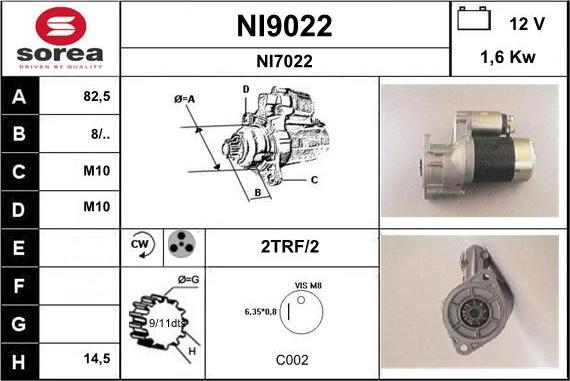 SNRA NI9022 - Motorino d'avviamento autozon.pro