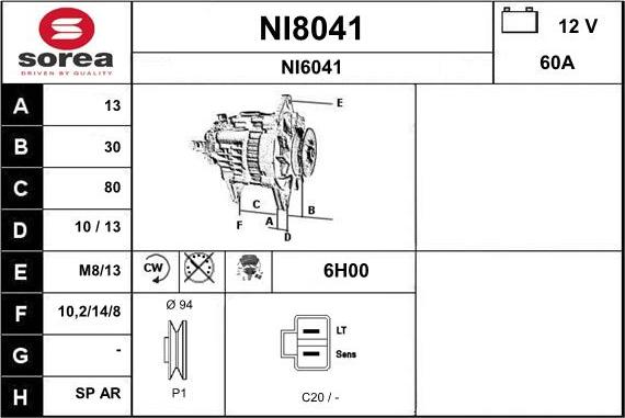 SNRA NI8041 - Alternatore autozon.pro