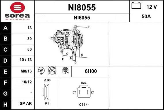 SNRA NI8055 - Alternatore autozon.pro