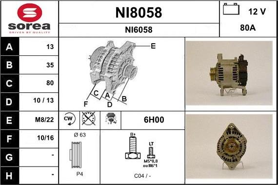 SNRA NI8058 - Alternatore autozon.pro