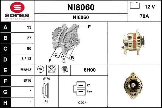 SNRA NI8060 - Alternatore autozon.pro