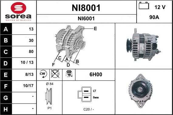 SNRA NI8001 - Alternatore autozon.pro