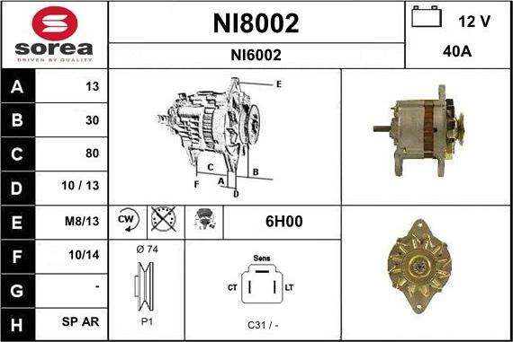 SNRA NI8002 - Alternatore autozon.pro