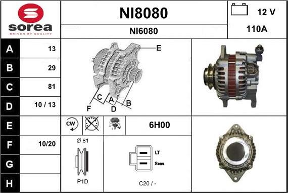 SNRA NI8080 - Alternatore autozon.pro