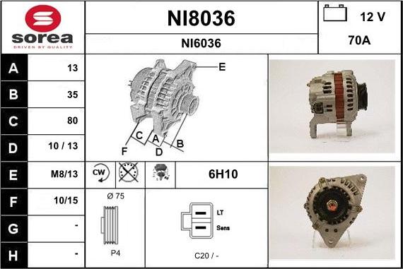 SNRA NI8036 - Alternatore autozon.pro