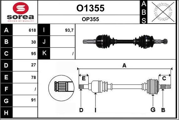 SNRA O1355 - Albero motore / Semiasse autozon.pro