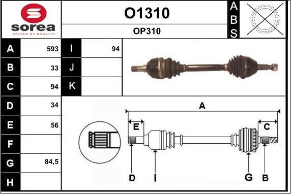 SNRA O1310 - Albero motore / Semiasse autozon.pro