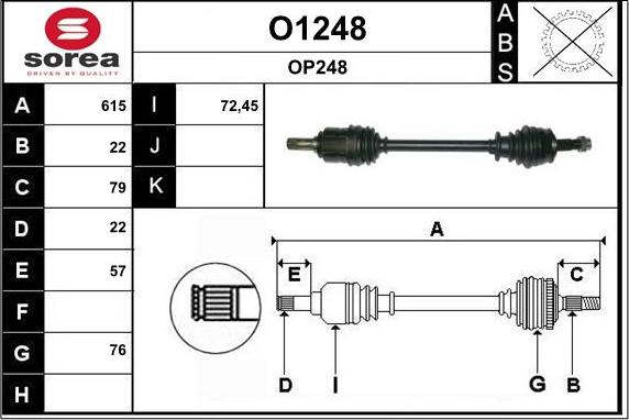 SNRA O1248 - Albero motore / Semiasse autozon.pro