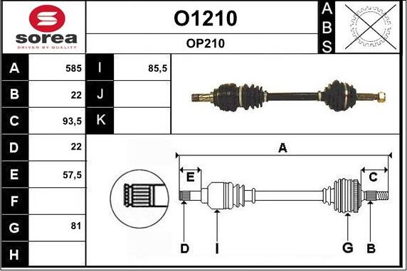 SNRA O1210 - Albero motore / Semiasse autozon.pro