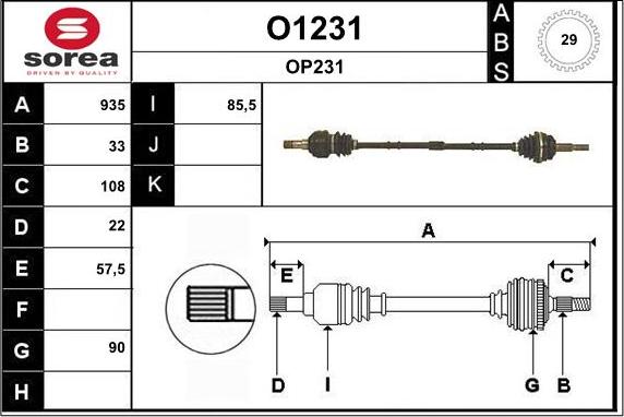 SNRA O1231 - Albero motore / Semiasse autozon.pro