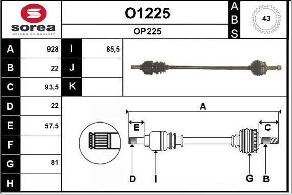 SNRA O1225 - Albero motore / Semiasse autozon.pro