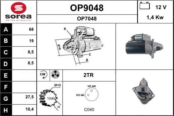 SNRA OP9048 - Motorino d'avviamento autozon.pro