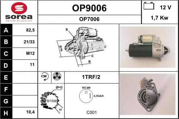 SNRA OP9006 - Motorino d'avviamento autozon.pro