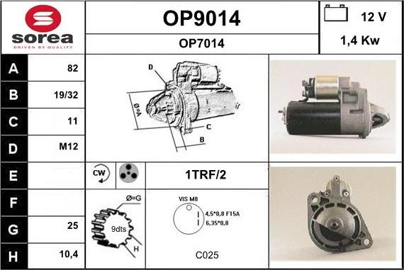 SNRA OP9014 - Motorino d'avviamento autozon.pro