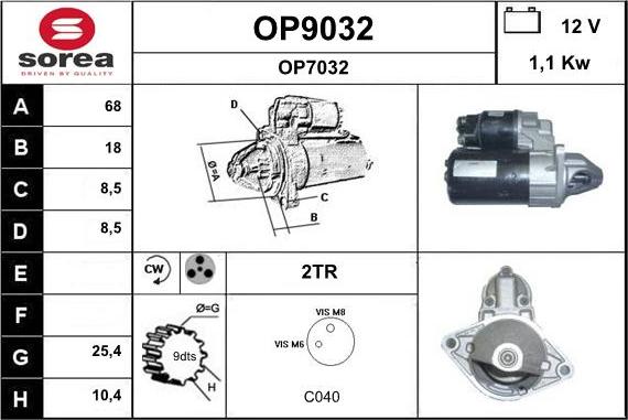 SNRA OP9032 - Motorino d'avviamento autozon.pro