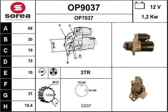 SNRA OP9037 - Motorino d'avviamento autozon.pro