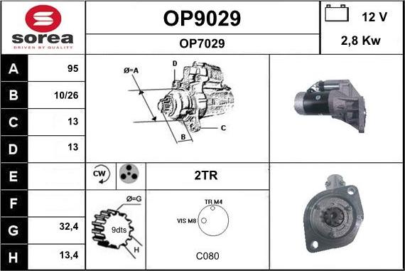 SNRA OP9029 - Motorino d'avviamento autozon.pro