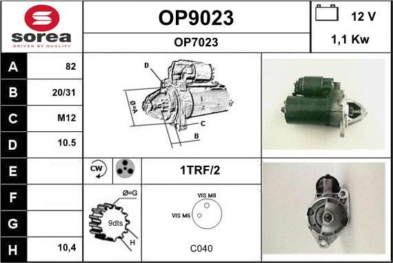 SNRA OP9023 - Motorino d'avviamento autozon.pro