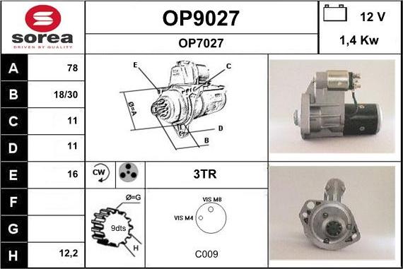 SNRA OP9027 - Motorino d'avviamento autozon.pro