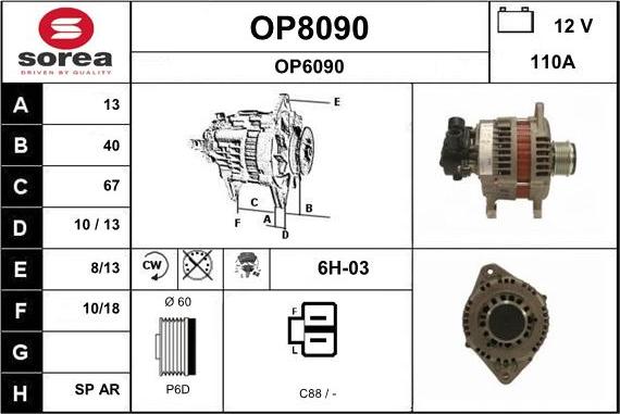 SNRA OP8090 - Alternatore autozon.pro