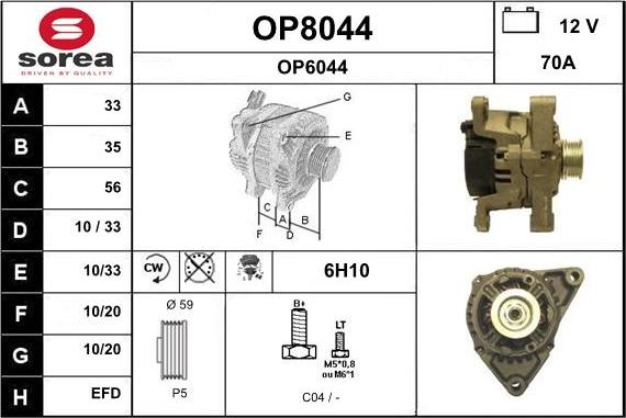 SNRA OP8044 - Alternatore autozon.pro