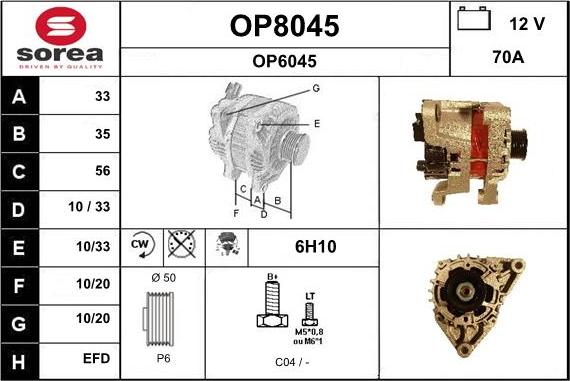 SNRA OP8045 - Alternatore autozon.pro