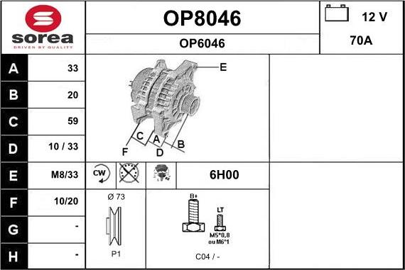 SNRA OP8046 - Alternatore autozon.pro