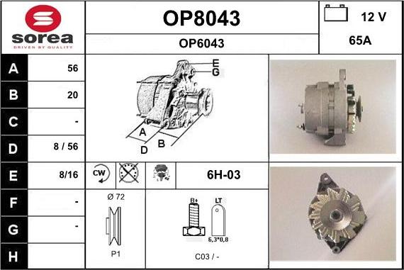 SNRA OP8043 - Alternatore autozon.pro