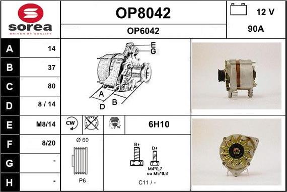 SNRA OP8042 - Alternatore autozon.pro