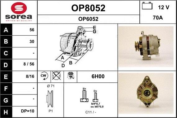 SNRA OP8052 - Alternatore autozon.pro