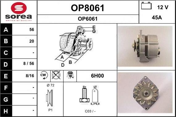 SNRA OP8061 - Alternatore autozon.pro